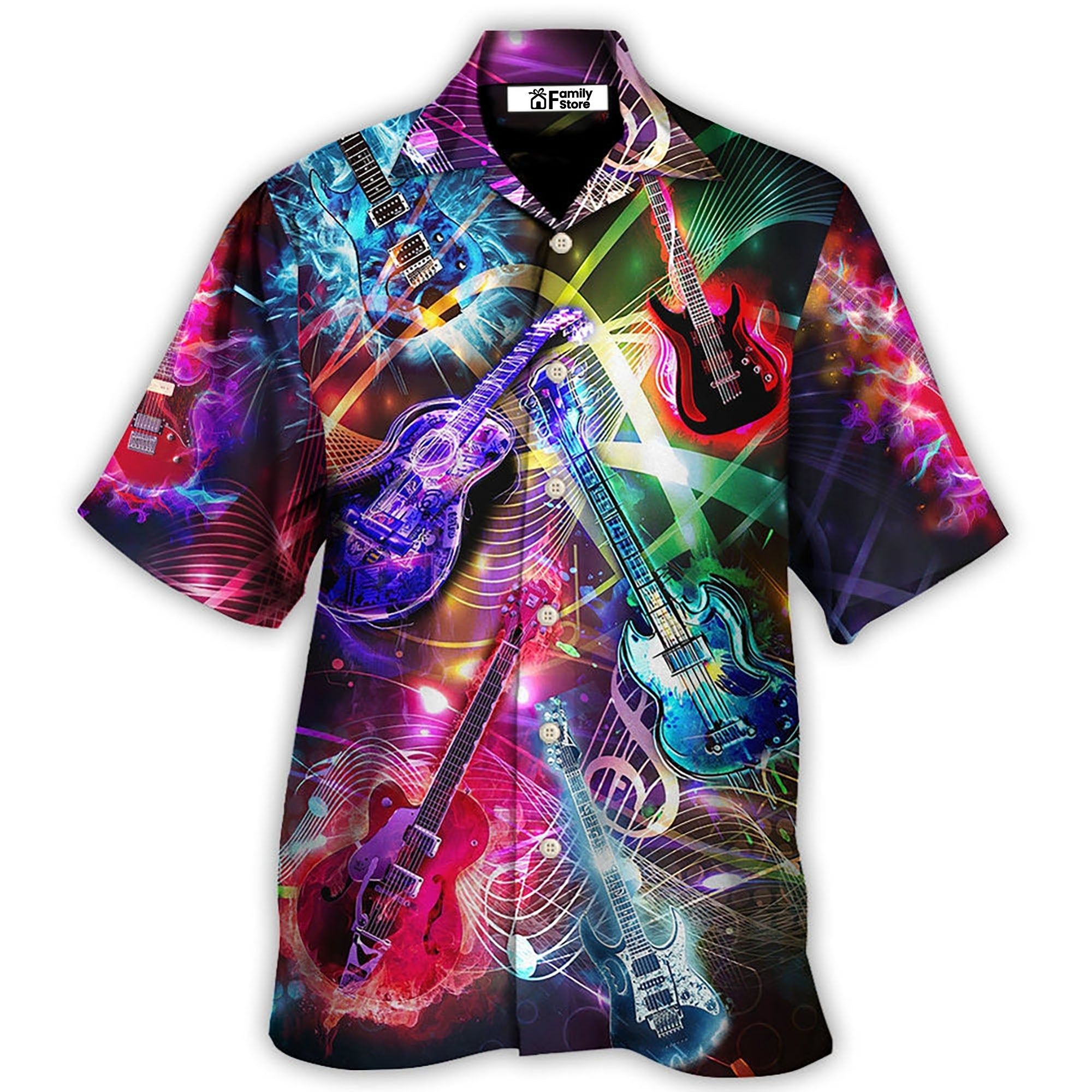 Guitar Is All You Need Neon Amazing Hawaiian Shirt Guitar Is All You Need Neon Amazing Hawaiian Shirt