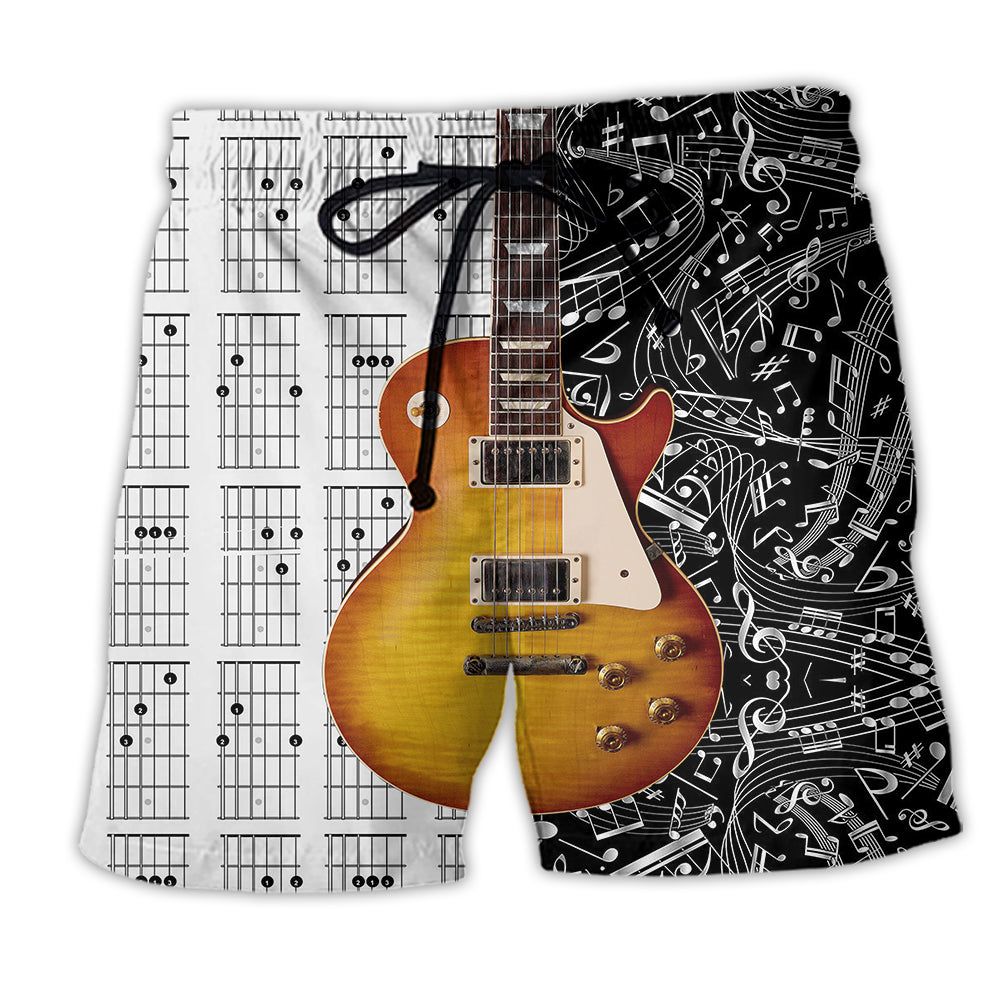 Guitar Les Paul Guitar Musician Classic Trendy Aloha Hawaiian Beach Shorts Guitar Les Paul Guitar Musician Classic Trendy Aloha Hawaiian Beach Shorts