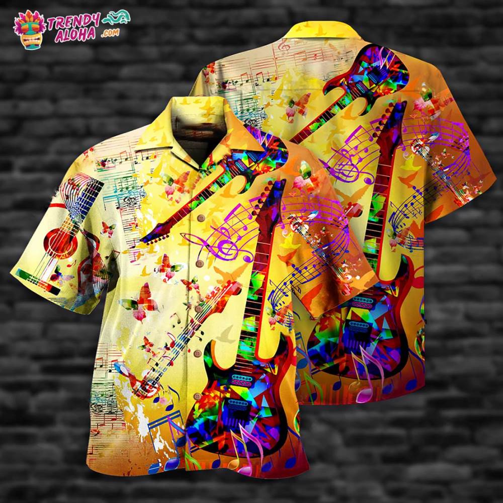 Guitar Love Butterfly Hawaiian Shirt – Trendy Aloha