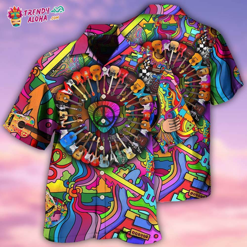Guitar Love Life Style Colorful Hawaiian Shirt – Trendy Aloha