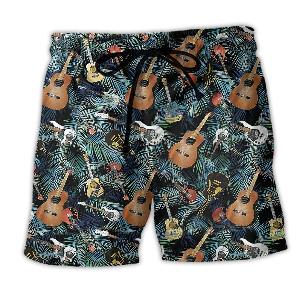 Guitar Love Life Tropical Leaf Trendy Aloha Hawaiian Beach Shorts Guitar Love Life Tropical Leaf Trendy Aloha Hawaiian Beach Shorts
