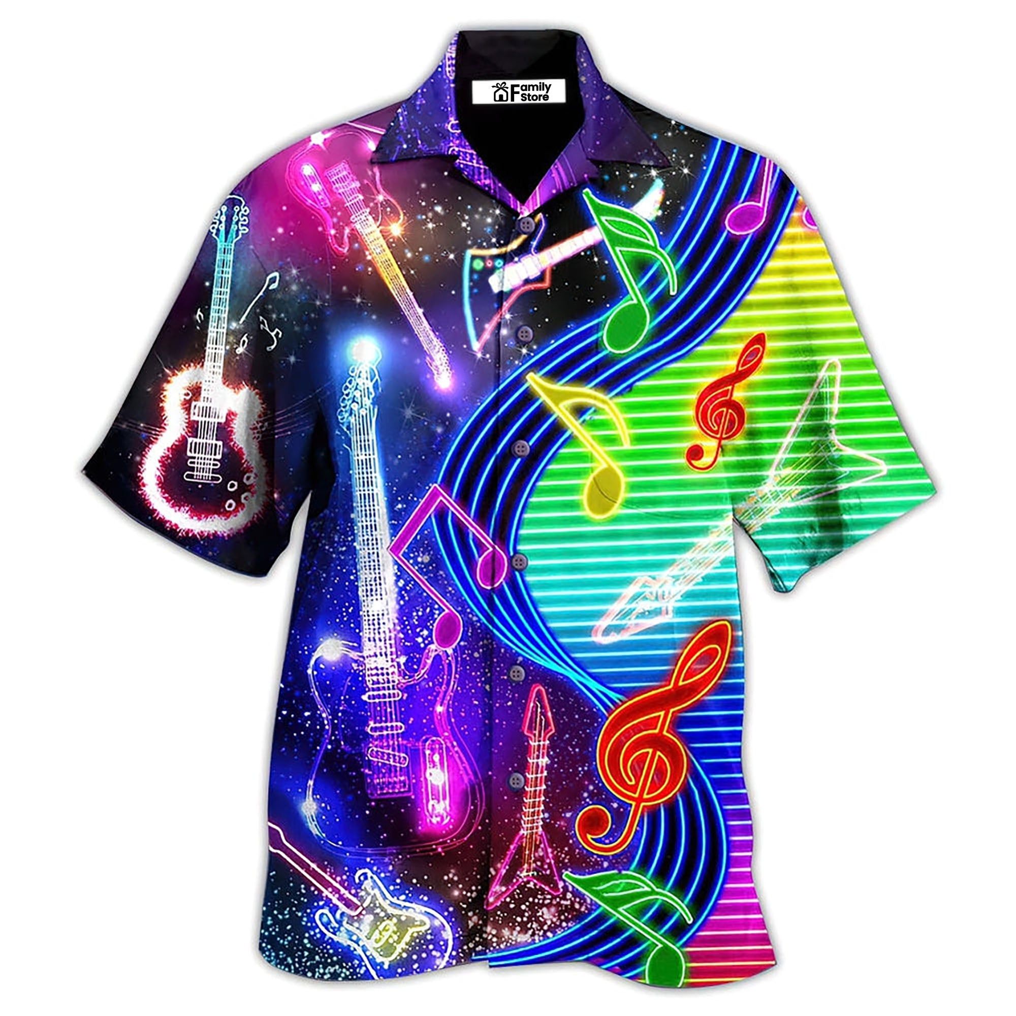 Guitar Love Light Neon Hawaiian Shirt Guitar Love Light Neon Hawaiian Shirt