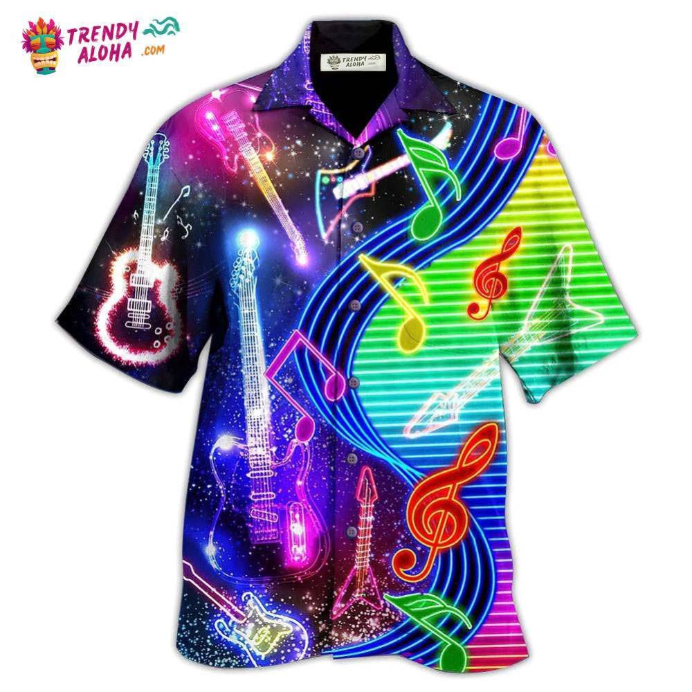 Guitar Love Light Neon Hawaiian Shirt – Trendy Aloha Guitar Love Light Neon Hawaiian Shirt – Trendy Aloha