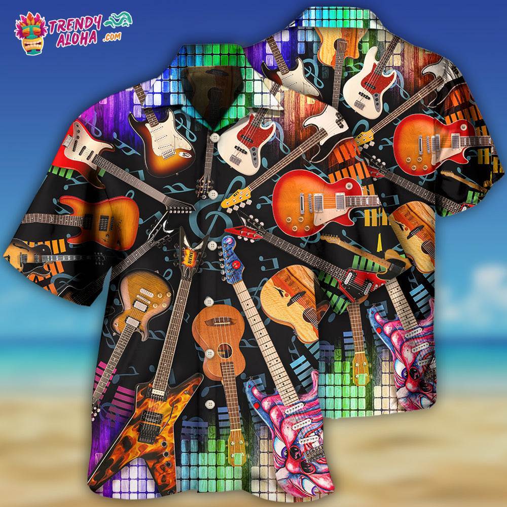 Guitar Love Music Style Hawaiian Shirt – Trendy Aloha