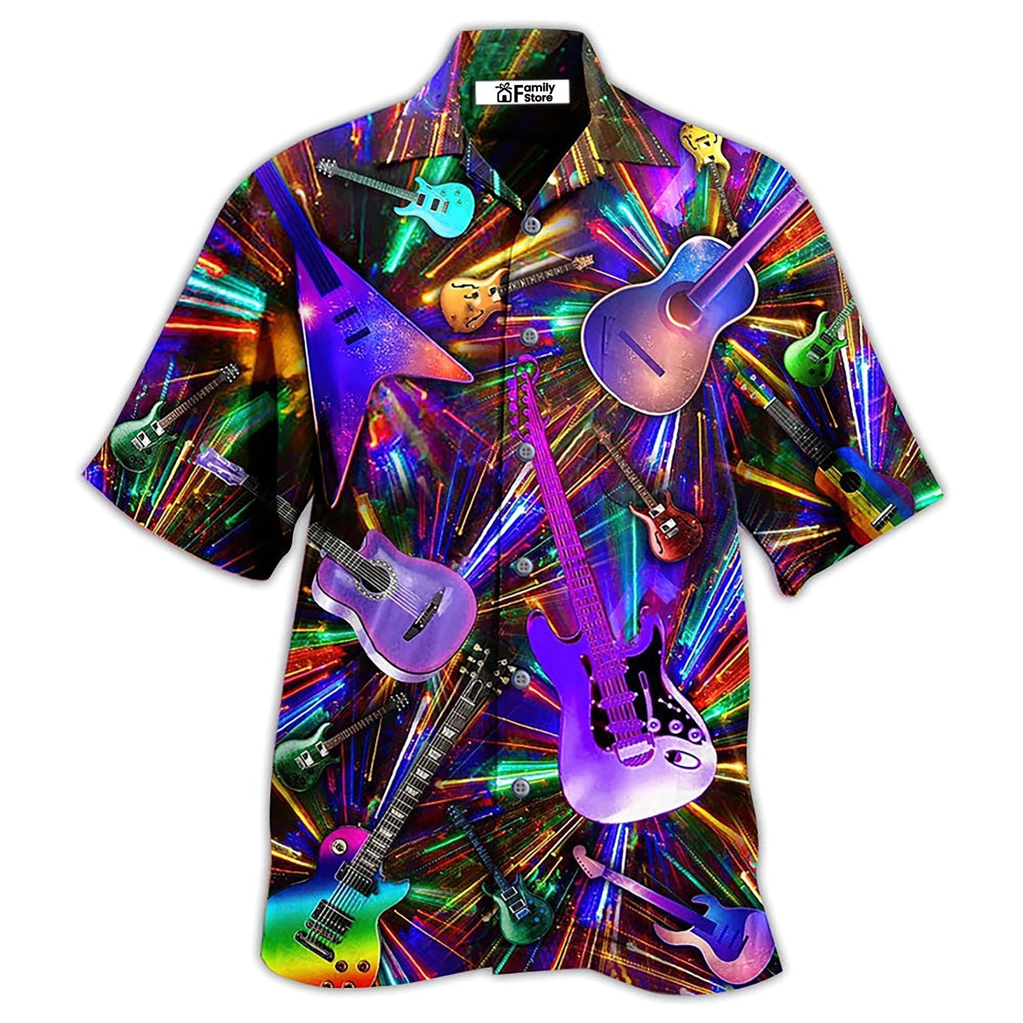 Guitar Love Neon Color Hawaiian Shirt Guitar Love Neon Color Hawaiian Shirt