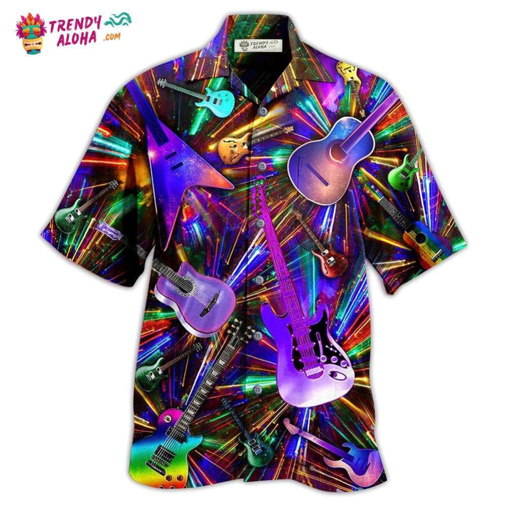 Guitar Love Neon Color Hawaiian Shirt – Trendy Aloha