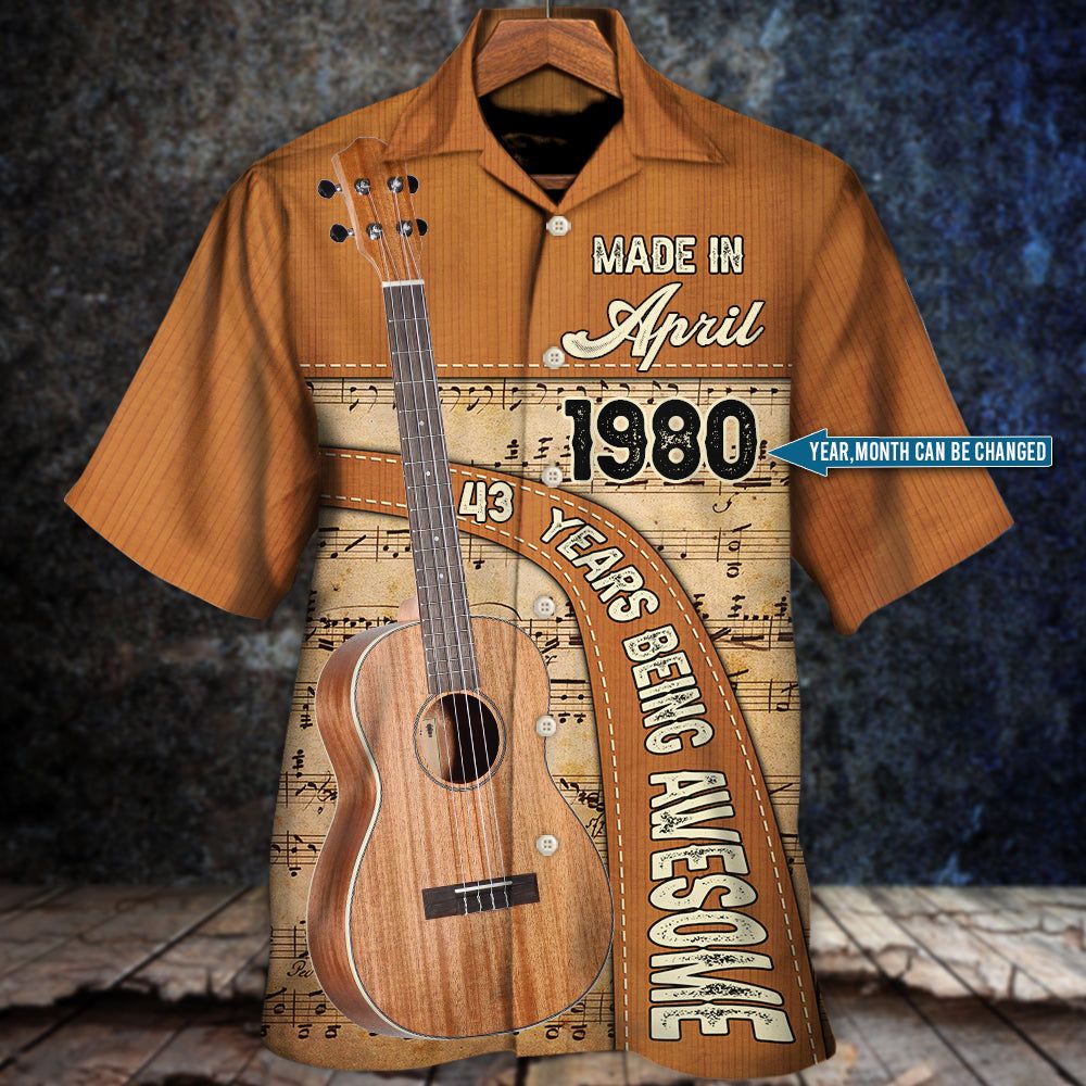 Guitar Love Years Of Being Awesome Personalized Hawaiian Shirt Personalized Photo Gifts