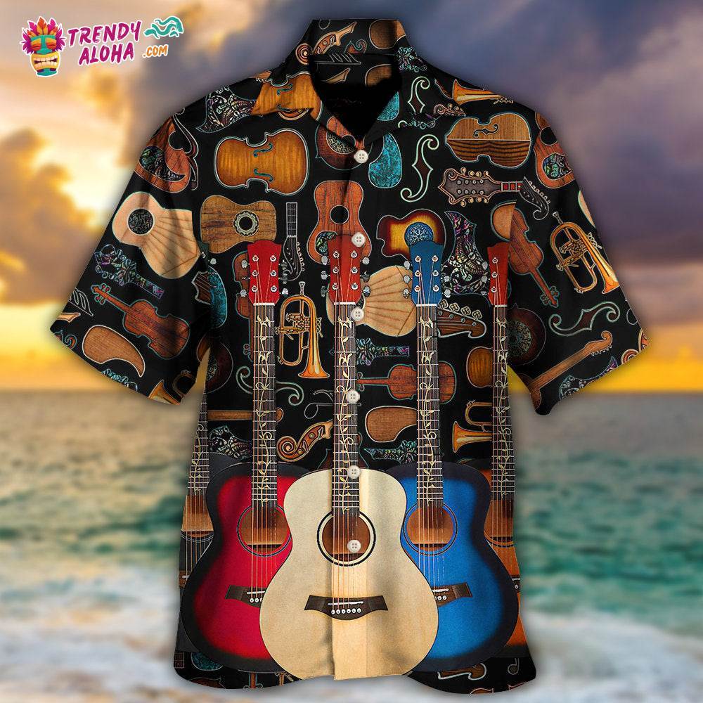 Guitar Lover Happy Life With Music Hawaiian Shirt – Trendy Aloha