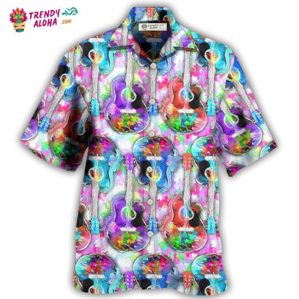 Guitar Mix Color Hawaiian Shirt – Trendy Aloha