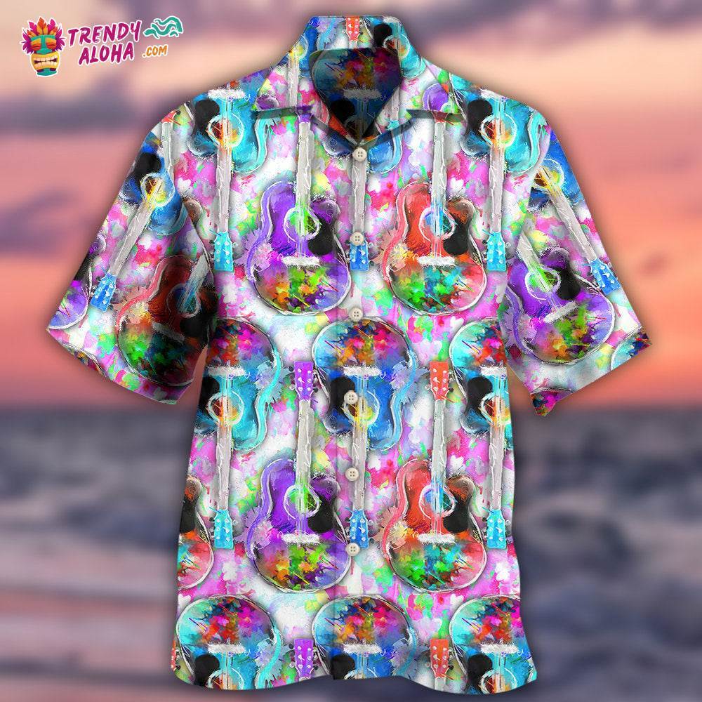 Guitar Mix Color Hawaiian Shirt – Trendy Aloha