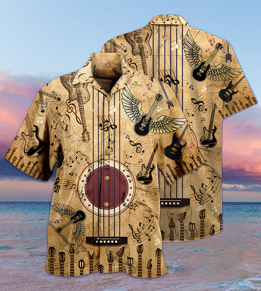 Guitar Music Amazing Guitar Vintage Hawaiian Shirt