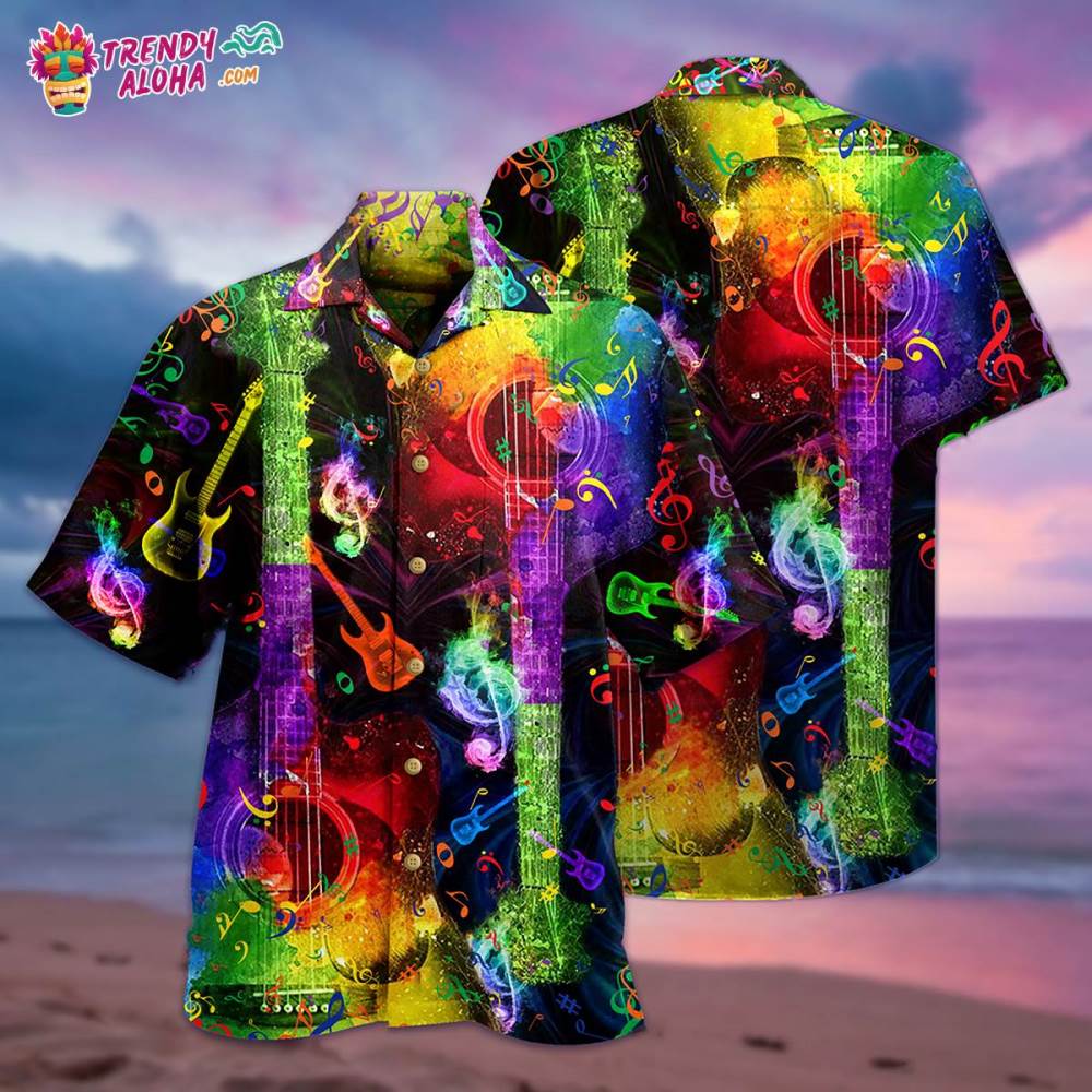 Guitar Music Amazing Rainbow Hawaiian Shirt – Trendy Aloha