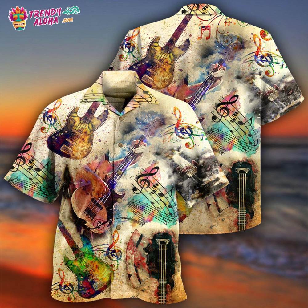 Guitar Music Bass Its Like Guitar But Way Cooler Bass Guitar Hawaiian Shirt – Trendy Aloha