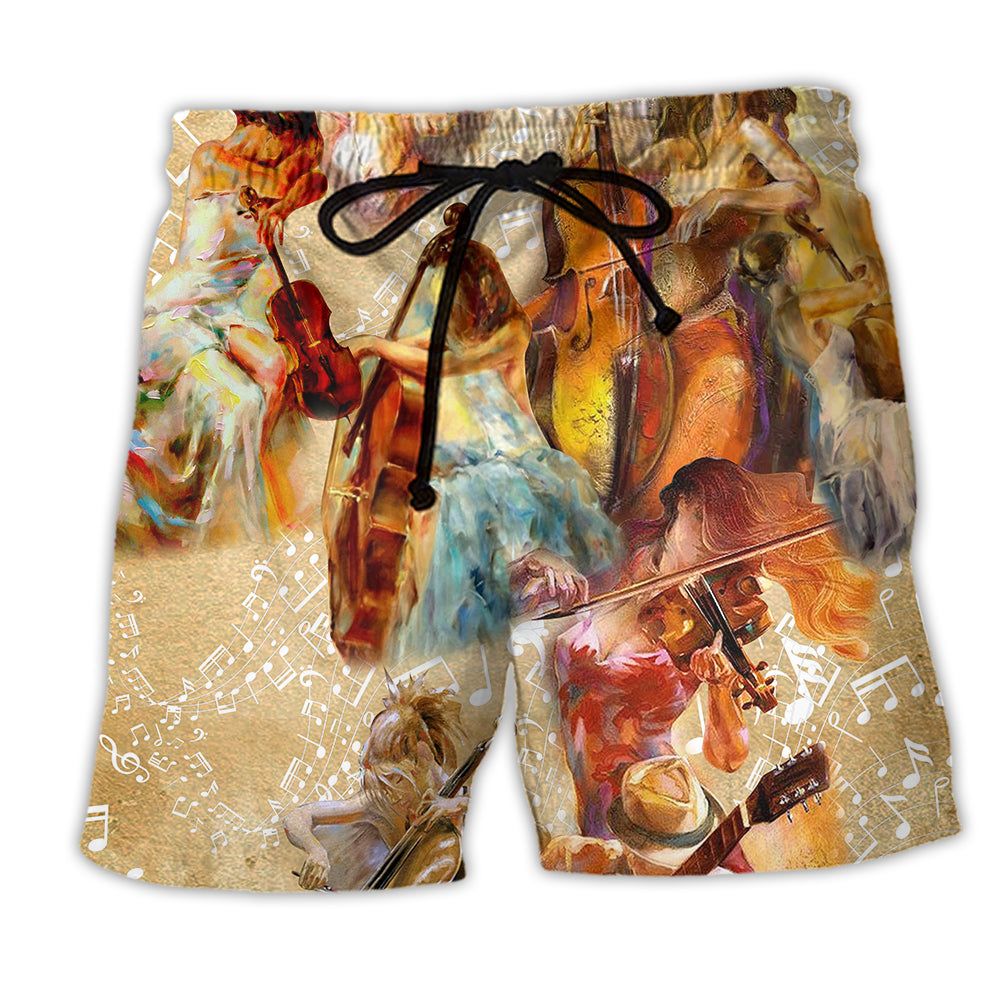 Guitar Music Is My Soul Music Notes Trendy Aloha Hawaiian Beach Shorts