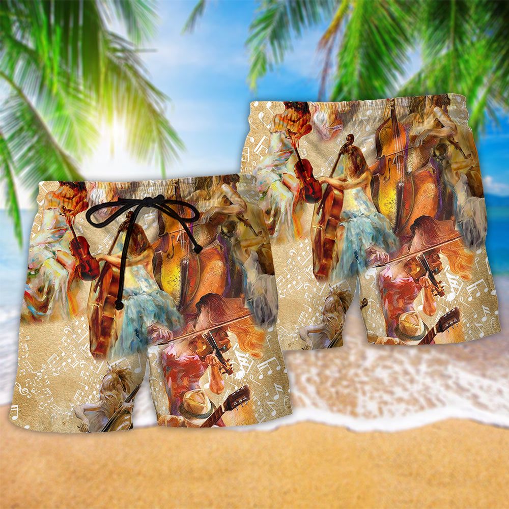 Guitar Music Is My Soul Music Notes Trendy Aloha Hawaiian Beach Shorts