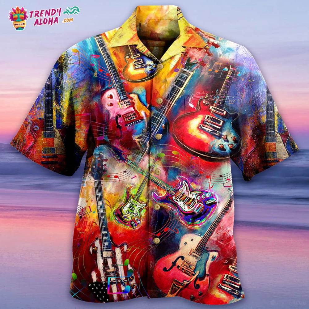 Guitar Music Mix Color Love Life Very Much Hawaiian Shirt – Trendy Aloha