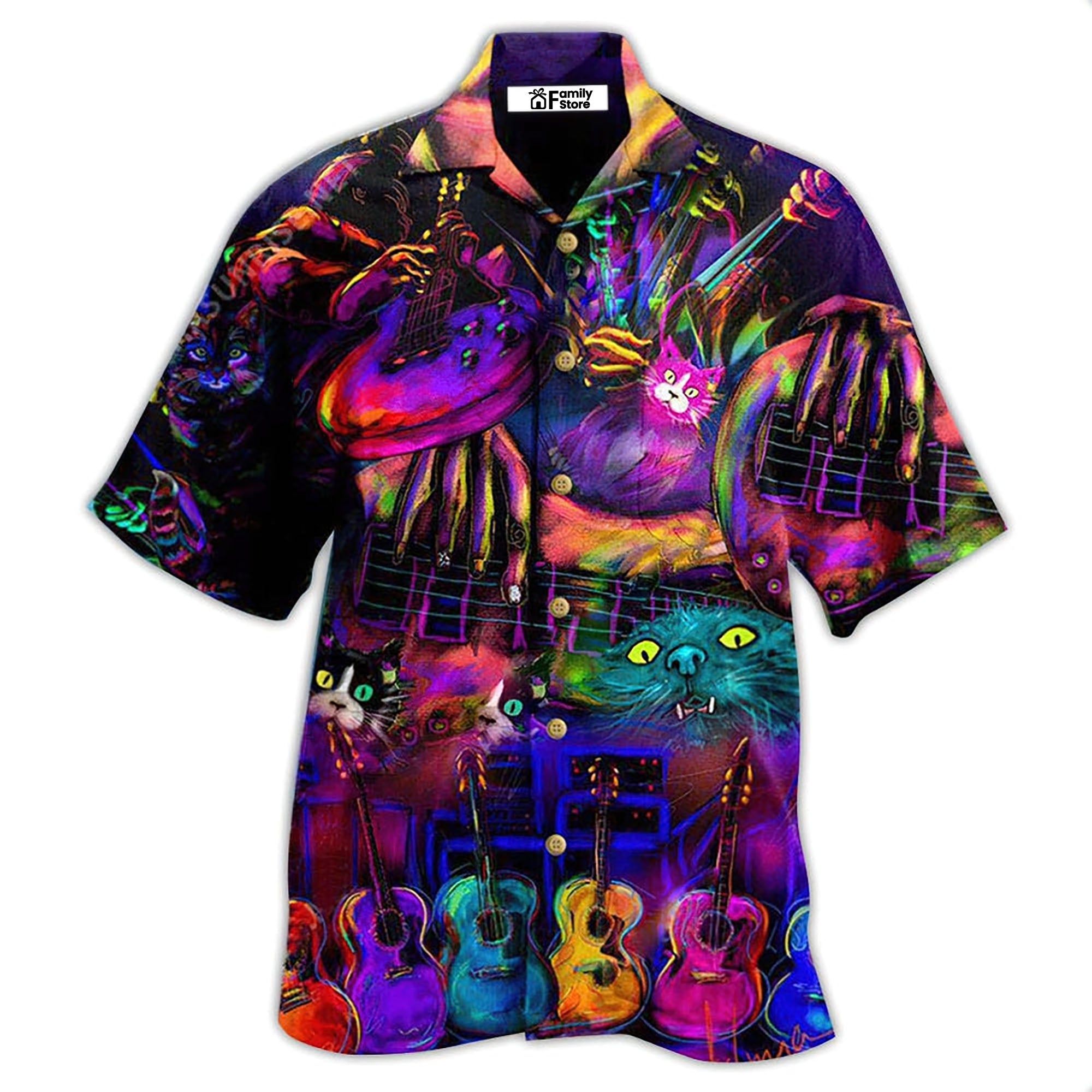 Guitar My Cats And I Play Guitars We Destroy Silent Hawaiian Shirt Guitar My Cats And I Play Guitars We Destroy Silent Hawaiian Shirt