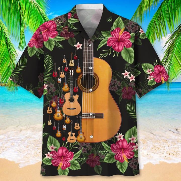 Guitar Nature Tropical Trendy Hawaiian Shirt For Men And Women, Guitar Player Shirt, Gift For Guitarist, Guitarist T-Shirt, Guitar Player Gift Guitar Nature Tropical Trendy Hawaiian Shirt For Men And Women, Guitar Player Shirt, Gift For Guitarist, Guitarist T-Shirt, Guitar Player Gift