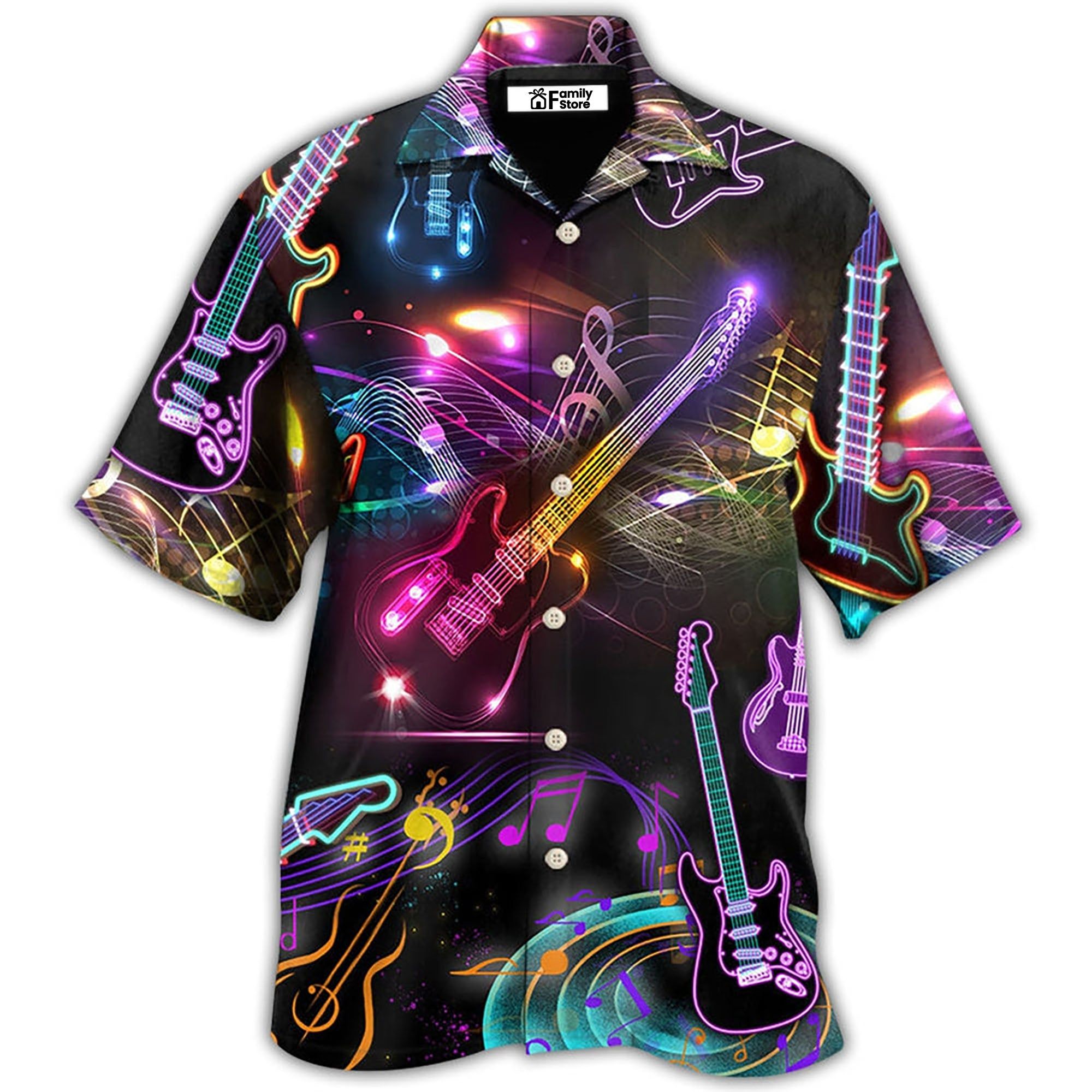 Guitar Neon Amazing Art Hawaiian Shirt Guitar Neon Amazing Art Hawaiian Shirt