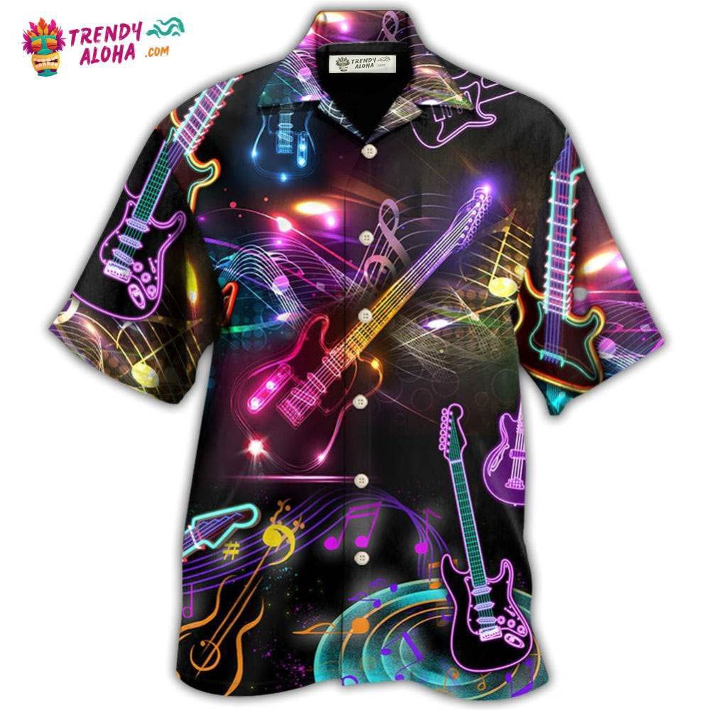 Guitar Neon Amazing Art Hawaiian Shirt – Trendy Aloha Guitar Neon Amazing Art Hawaiian Shirt – Trendy Aloha