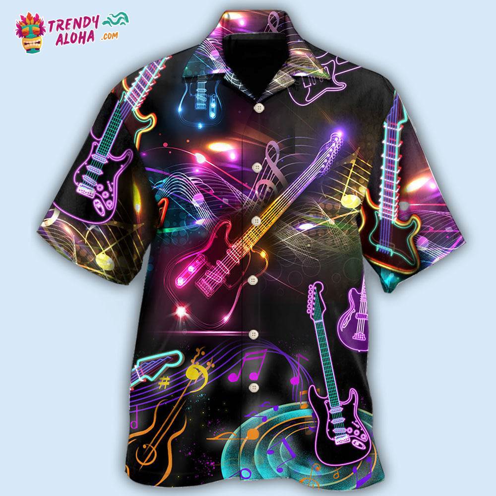Guitar Neon Amazing Art Hawaiian Shirt – Trendy Aloha