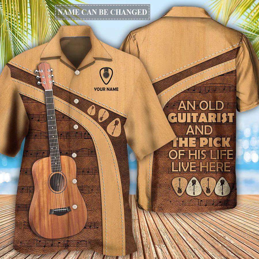 Guitar Old Guitarist And The Pick Personalized Hawaiian Shirt Guitar Old Guitarist And The Pick Personalized Hawaiian Shirt