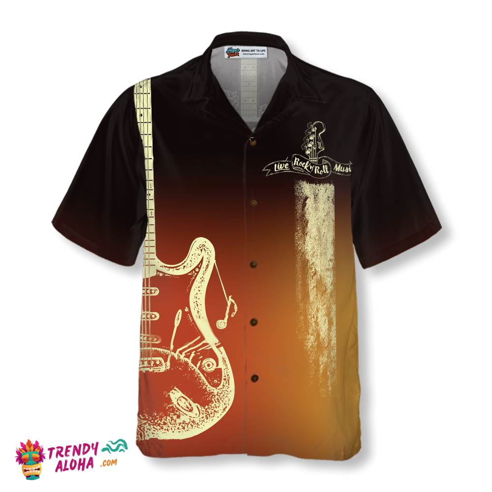 Guitar Rock N Roll Colorful Hawaiian Shirt