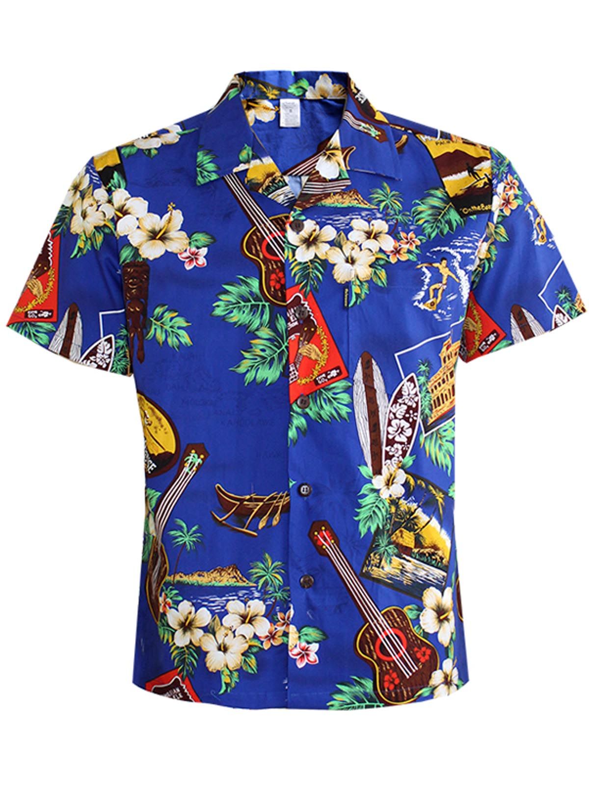 Guitar Skateboard Floral Pattern Men’s Aloha Hawaiian Shirt Guitar Skateboard Floral Pattern Men’s Aloha Hawaiian Shirt
