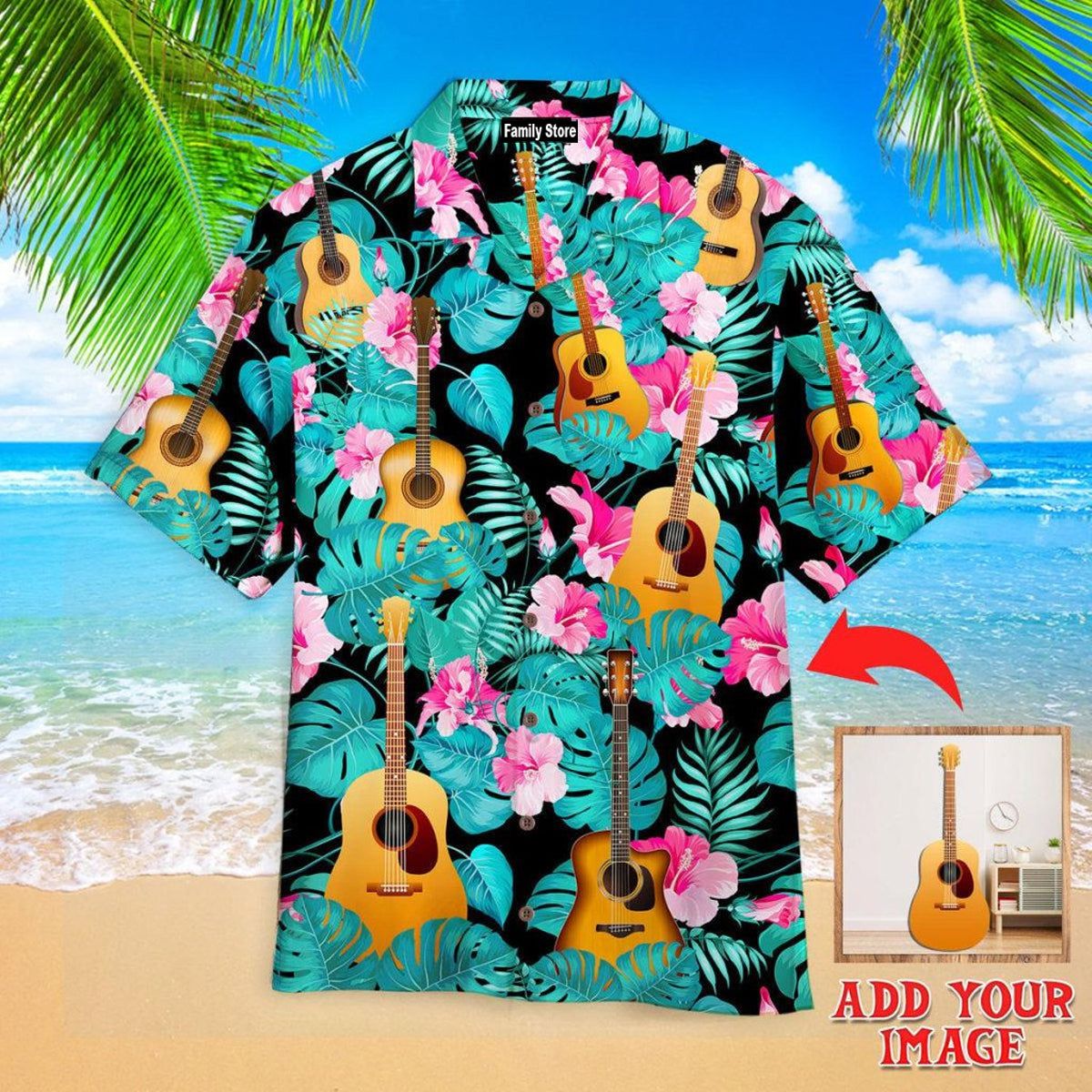 Guitar Tropical Custom Hawaiian Shirt