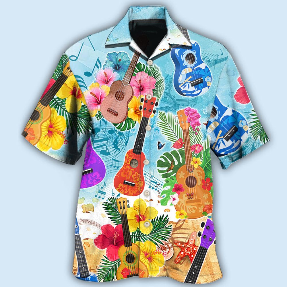 Guitar Tropical Hawaii Ukulele Hawaiian Shirt