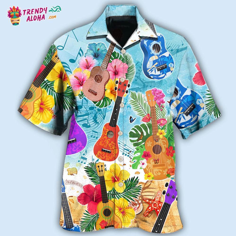 Guitar Tropical Hawaii Ukulele Hawaiian Shirt Trendy Aloha Trendy Aloha