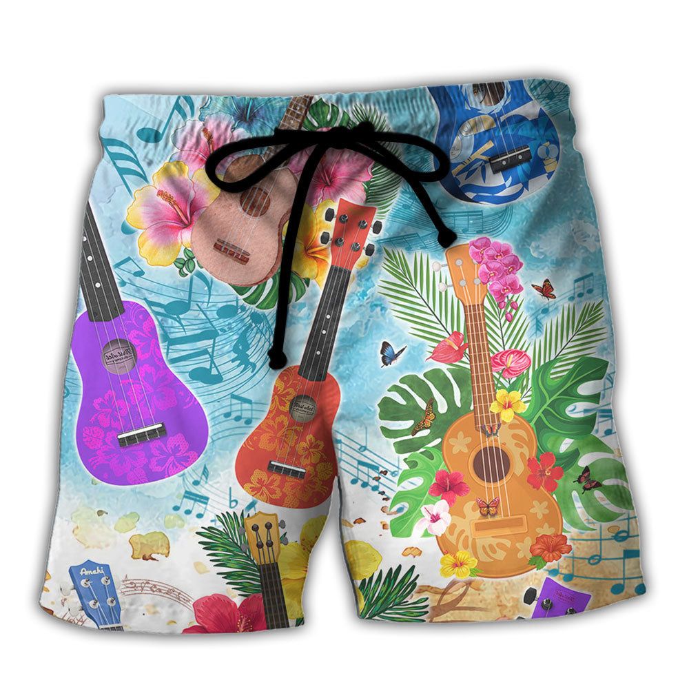 Guitar Tropical Hawaii Ukulele Trendy Aloha Hawaiian Beach Shorts Guitar Tropical Hawaii Ukulele Trendy Aloha Hawaiian Beach Shorts