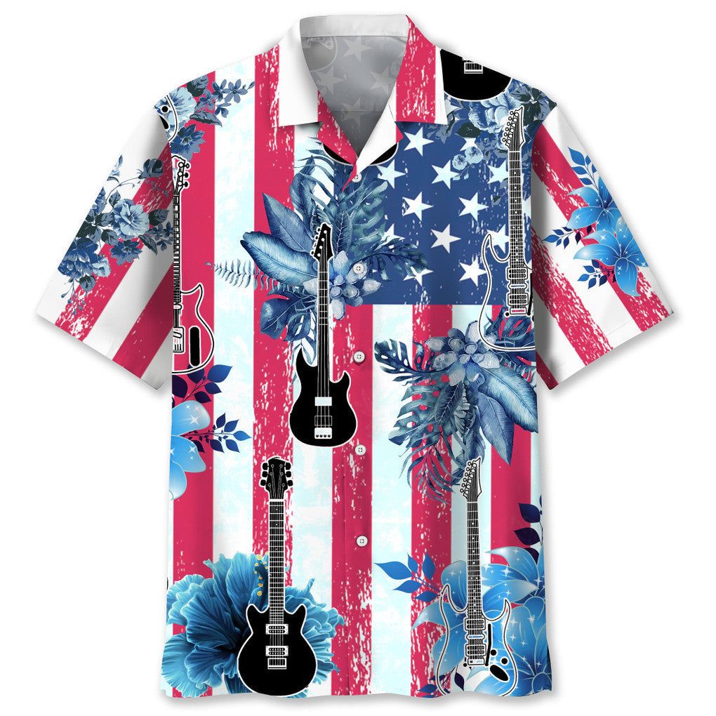 Guitar Usa Nature Trendy Hawaiian Shirt