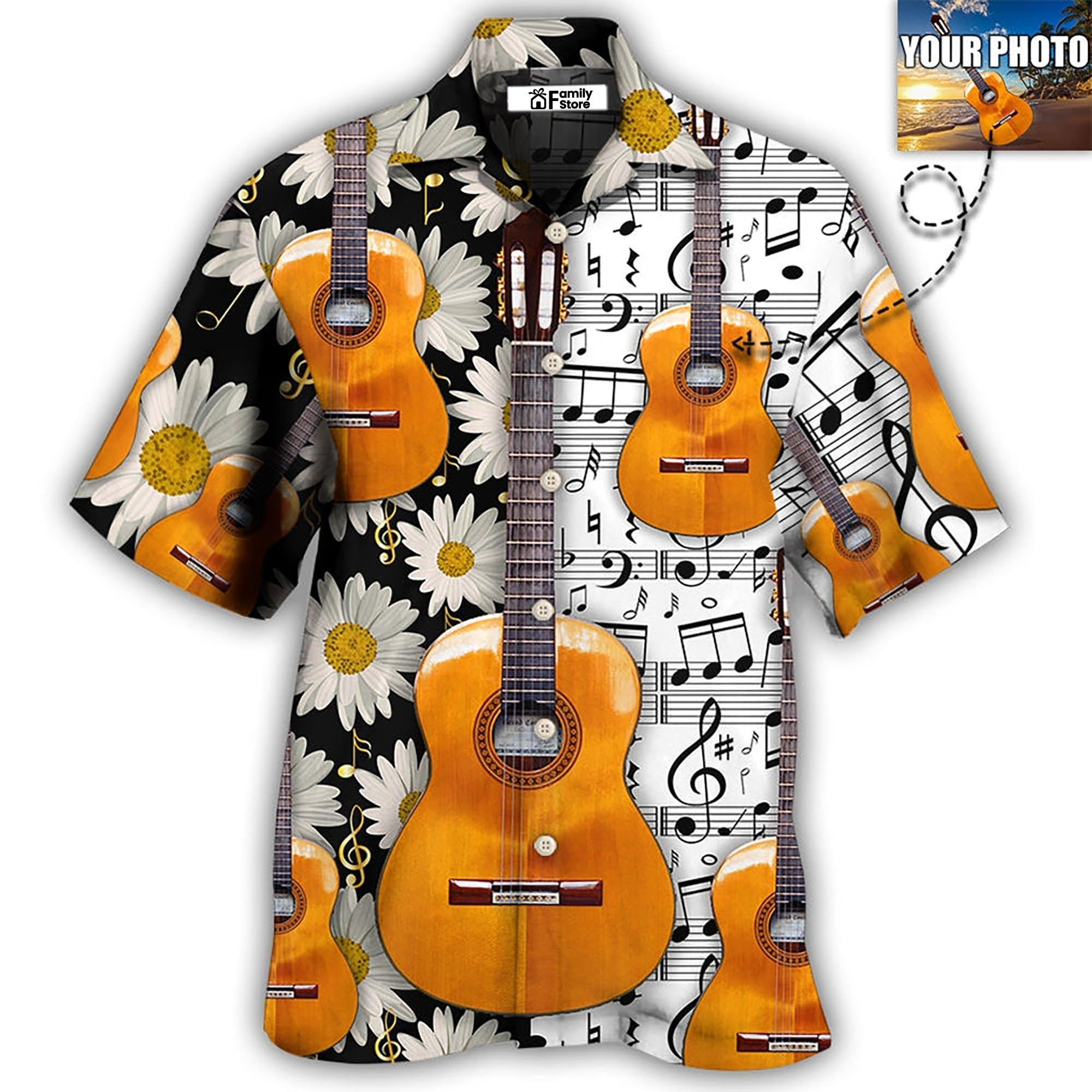 Guitar Various Style Custom Photo Hawaiian Shirt Guitar Various Style Custom Photo Hawaiian Shirt