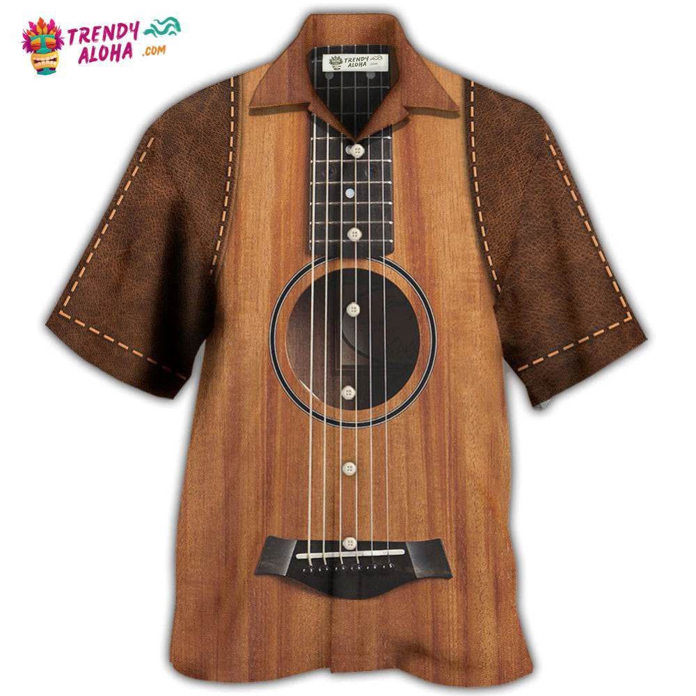 Guitar Vintage Leather Music Lover Hawaiian Shirt – Trendy Aloha