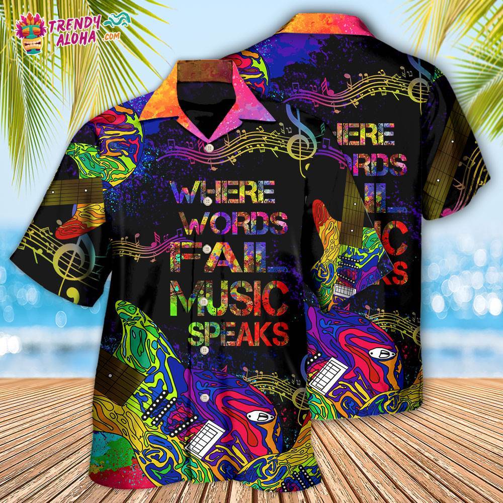 Guitar Where Music Speaks Hawaiian Shirt – Trendy Aloha