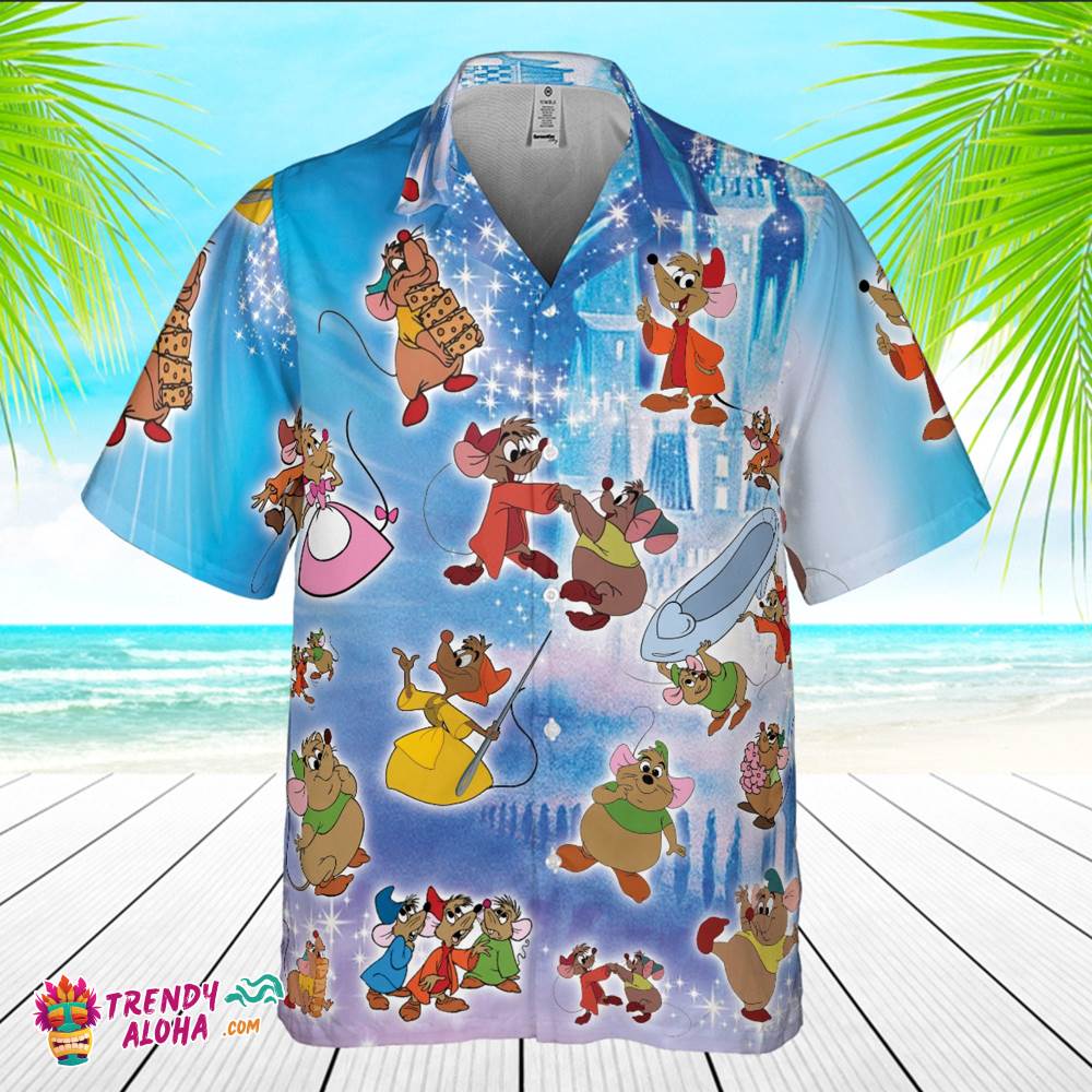 Shirt, Family Sketch Of Hawaiian Shirt, Cartoon Mens Disney