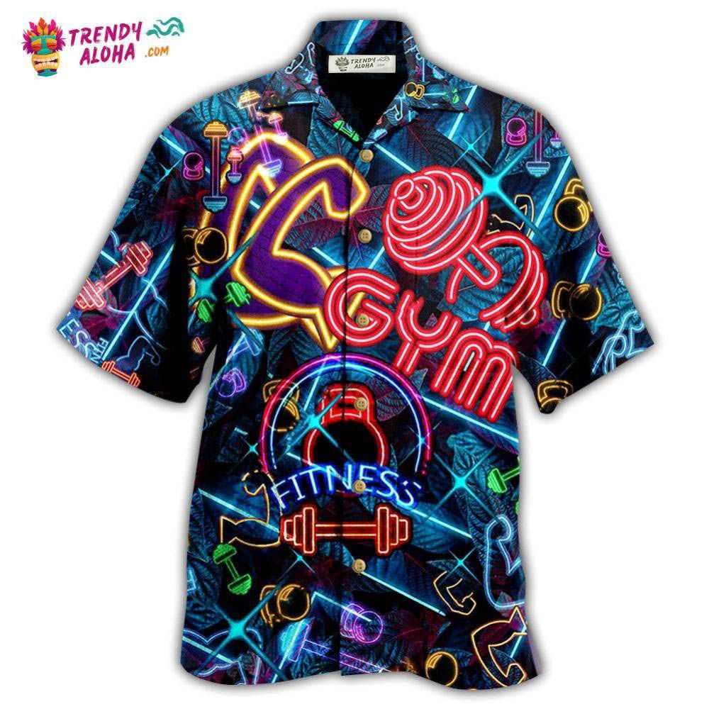 Gym Love Fitness Neon Style Hawaiian Shirt – Trendy Aloha Gym Love Fitness Neon Style Hawaiian Shirt – Trendy Aloha