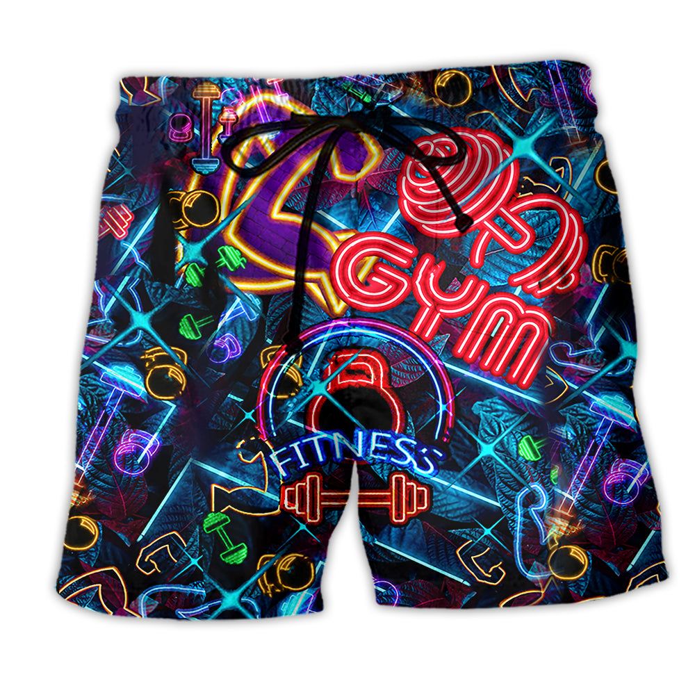 Gym Love Fitness Stunning Neon Trendy Aloha Hawaiian Beach Shorts Gym Love Fitness Stunning Neon Trendy Aloha Hawaiian Beach Shorts