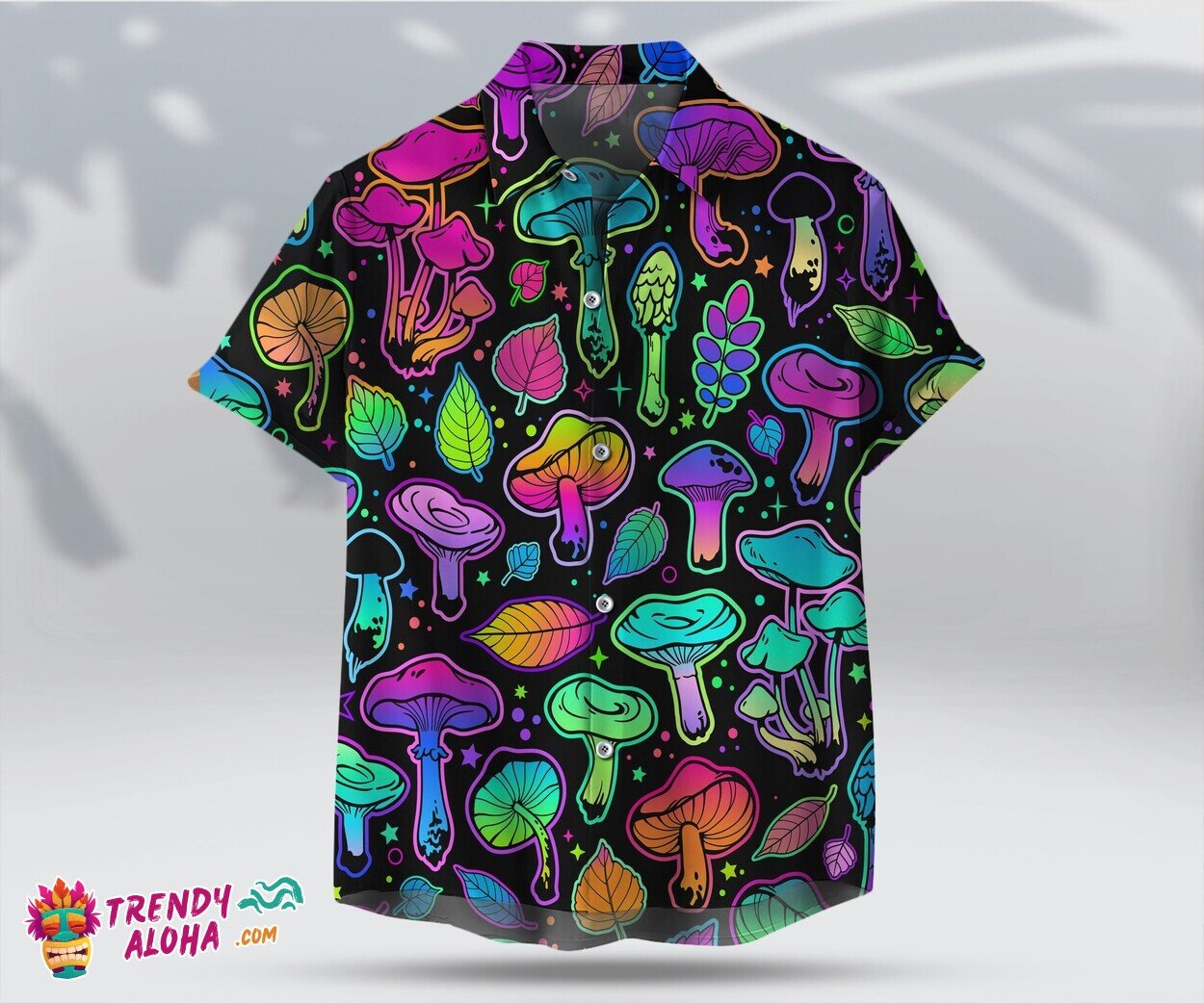 Gypsy Retro Hippie Mushroom Unisex Hawaiian Casual Beach Shirt