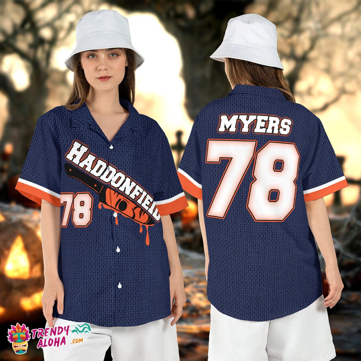 Haddonfield Myers Baseball Halloween Michael Aloha Top Tee