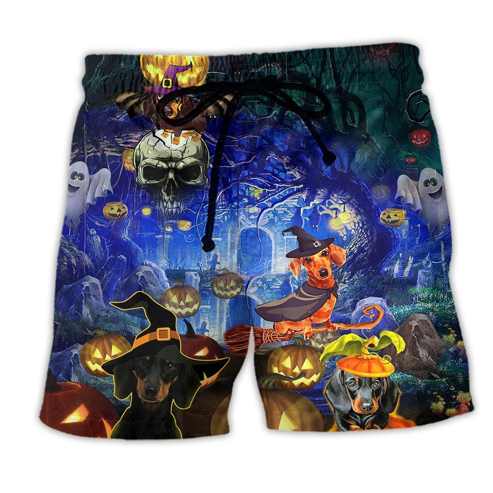 Halloween And Dogs Cool Trendy Aloha Hawaiian Beach Shorts