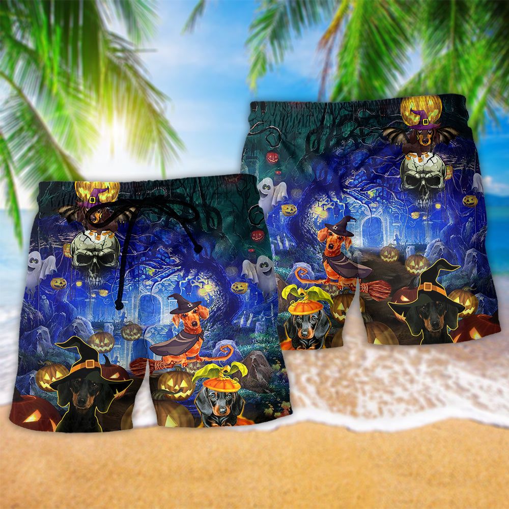 Halloween And Dogs Cool Trendy Aloha Hawaiian Beach Shorts