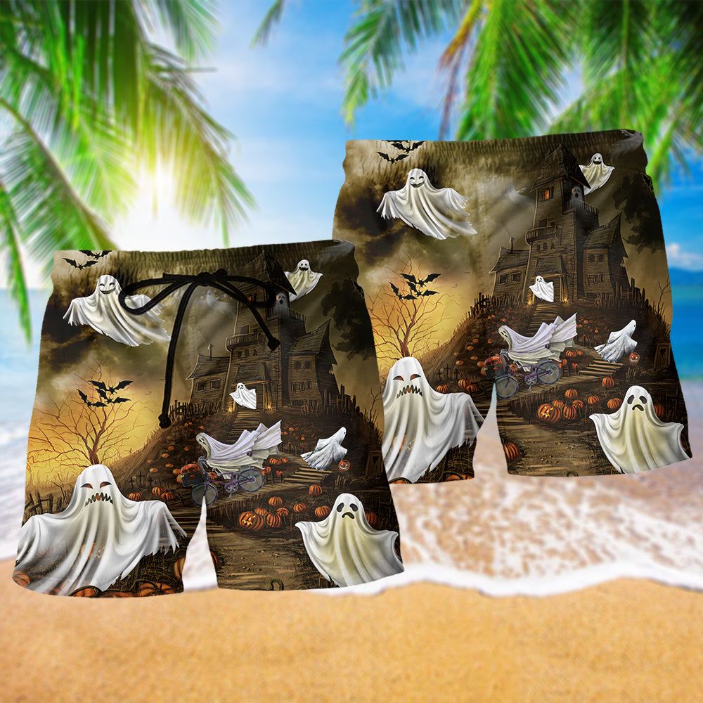 Halloween And Ghost Trendy Aloha Hawaiian Beach Shorts