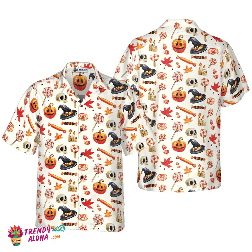 Halloween Art Print Hawaiian Shirt