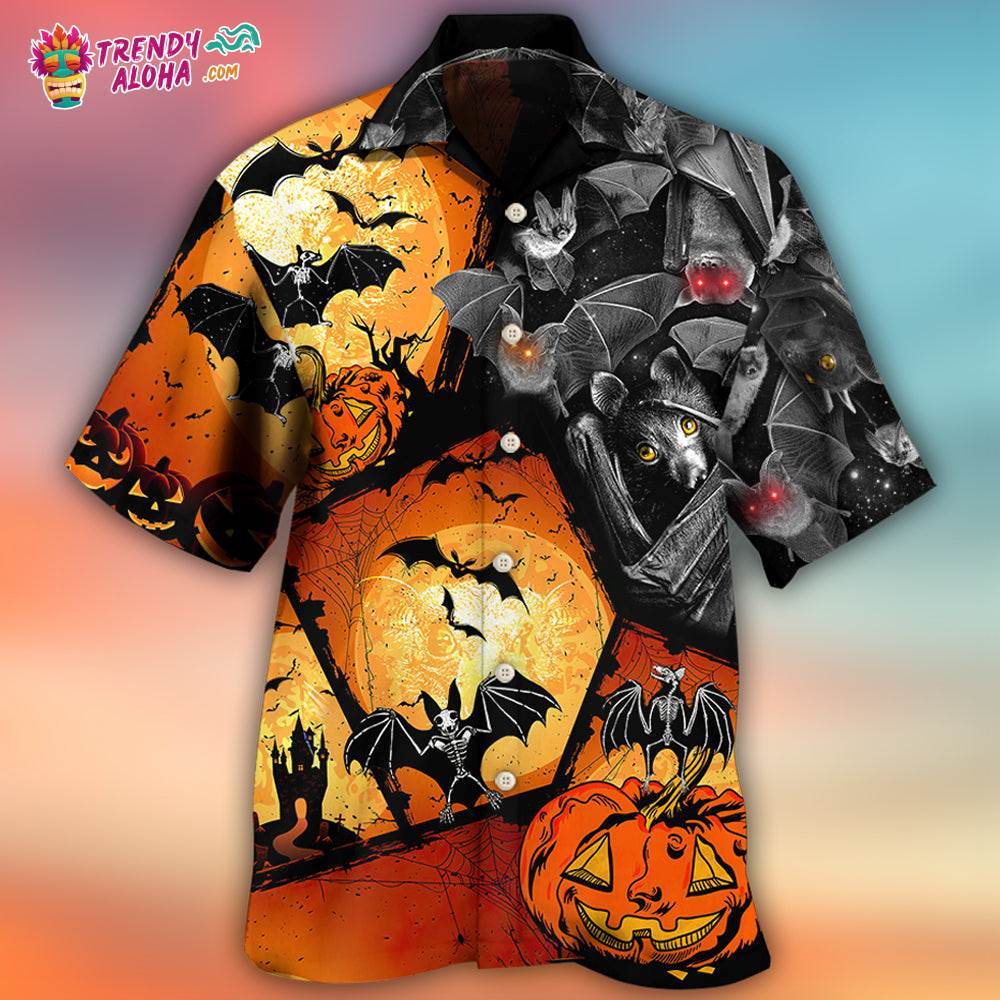 Halloween Bat Pumpkin Scary Hawaiian Shirt – Trendy Aloha