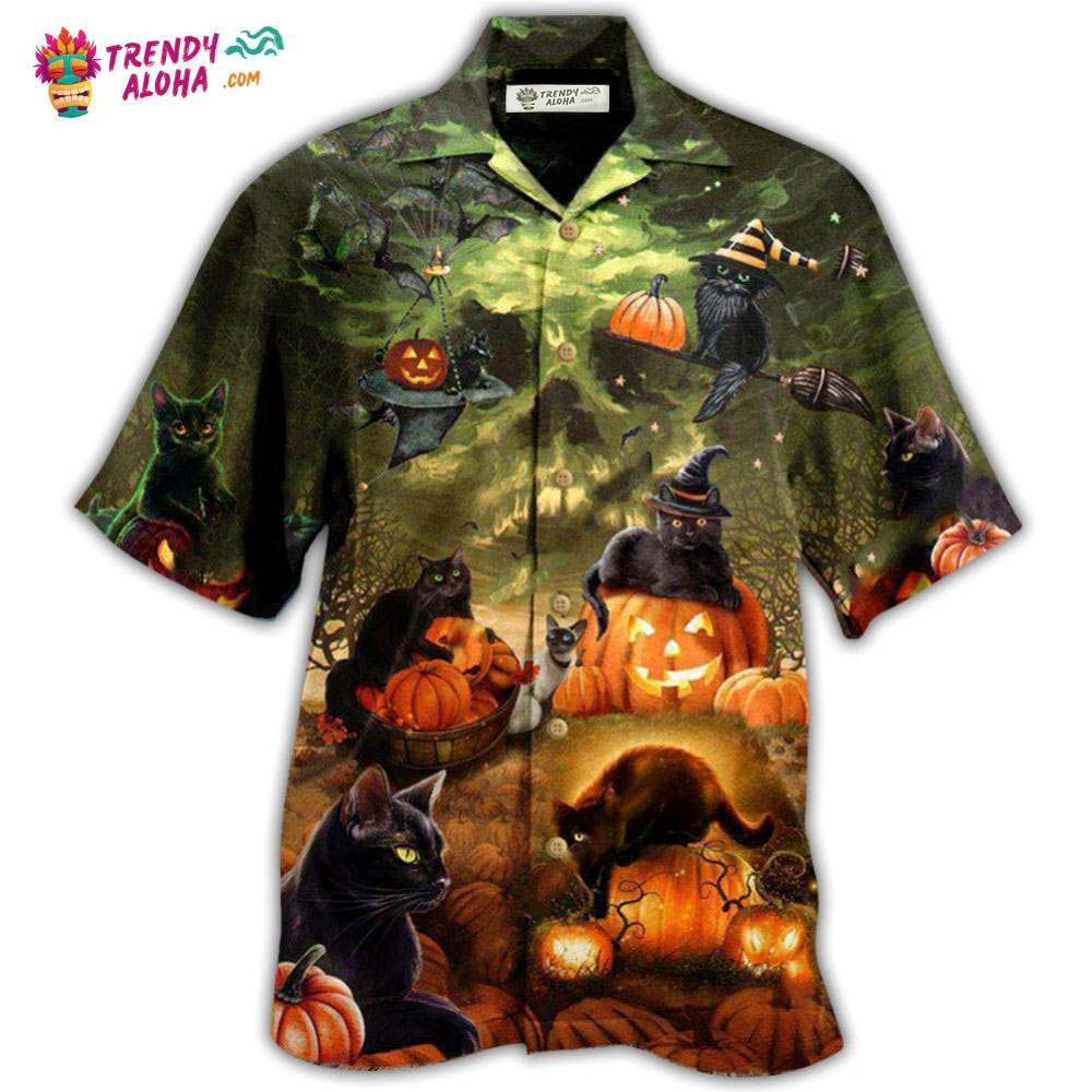 Halloween Black Cat May Luck Be Yours On Halloween Hawaiian Shirt – Trendy Aloha