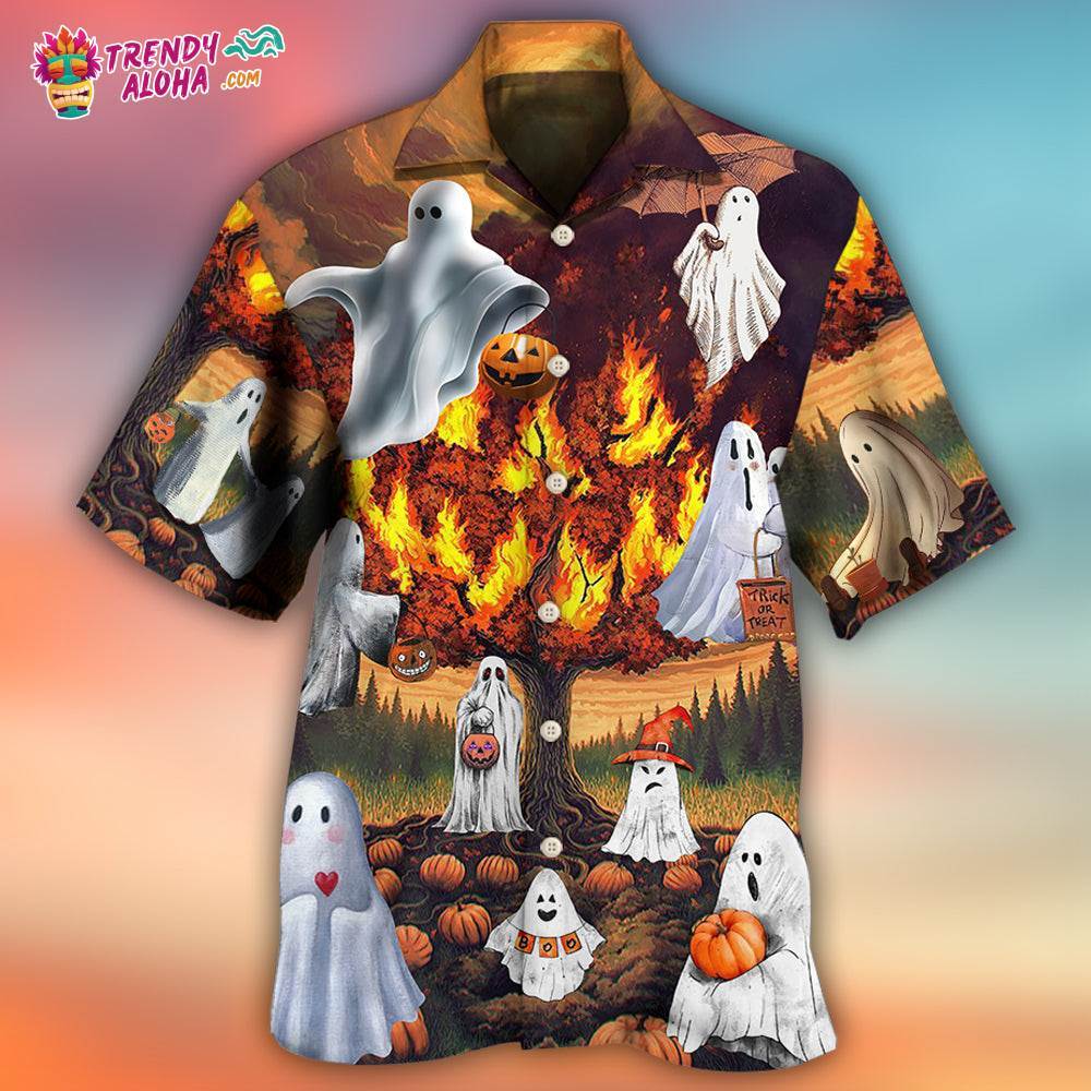 Halloween Boo Pumpkin Burning Scary Hawaiian Shirt – Trendy Aloha