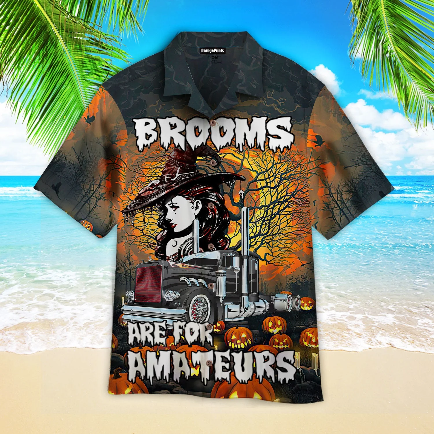 Halloween Brooms Are For Amateurs Trendy Hawaiian Shirt  Aloha Shirt