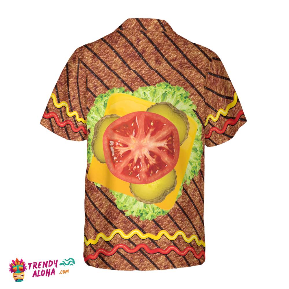 Halloween Burger Costume Shirt Hawaiian Shirt